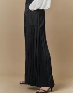 Acceptance Wide Leg Pleated Trousers Black
