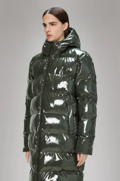 Alta Long Puffer Jacket in Swamp