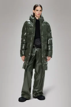 Alta Long Puffer Jacket in Swamp