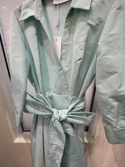 Aqua Blue Taffeta Shirt Dress