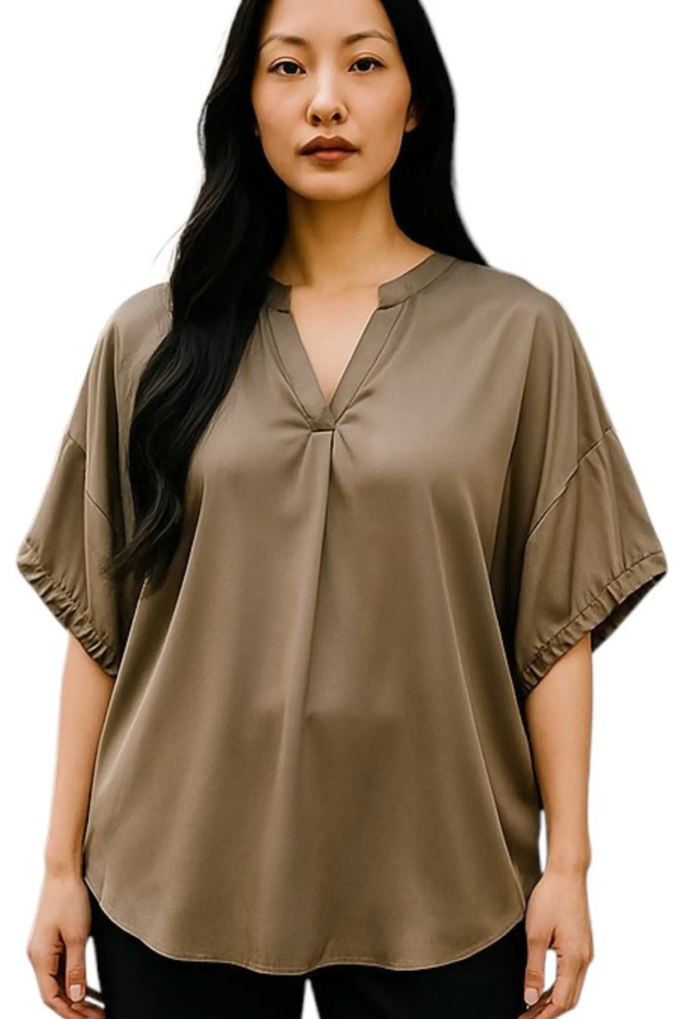 Austin black silk top