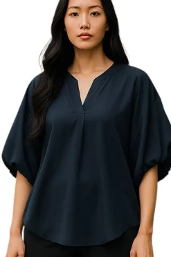 Austin black silk top
