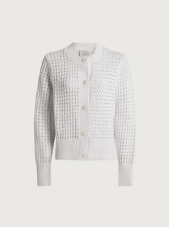 Bettina Textured White Knit Jacket
