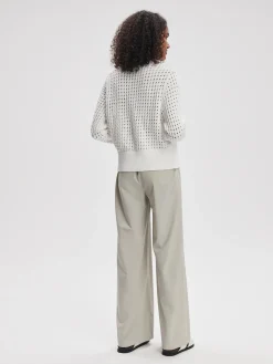 Bettina Textured White Knit Jacket