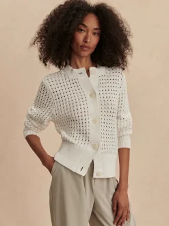 Bettina Textured White Knit Jacket