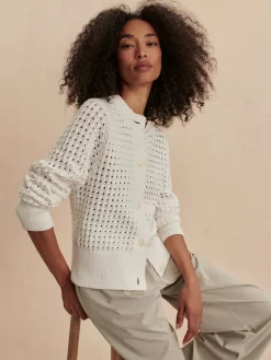 Bettina Textured White Knit Jacket