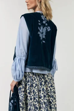 Bin Blue Velvet Vest