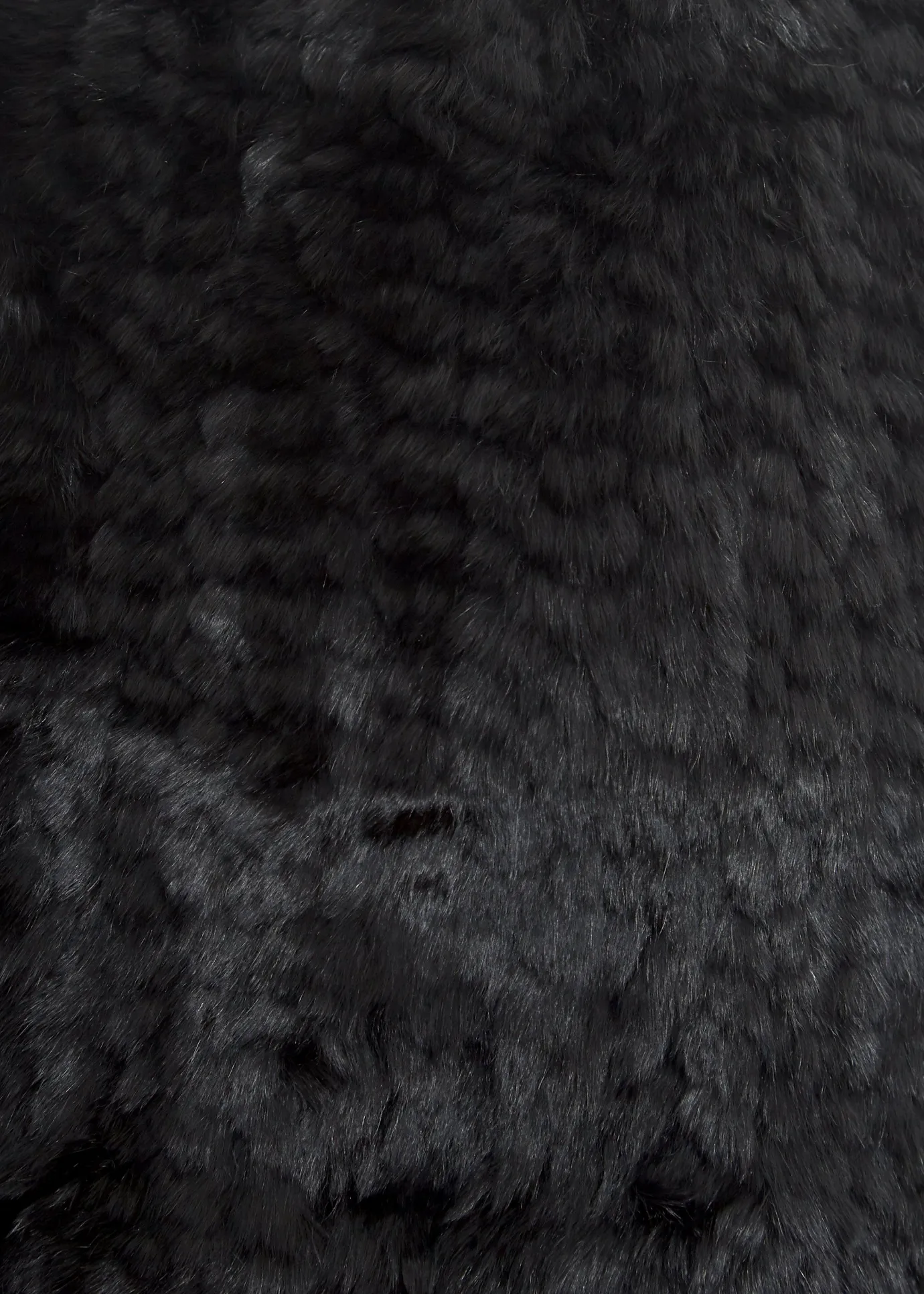 Black Knitted Rex Rabbit 'Loop' Luxury Fur Scarf