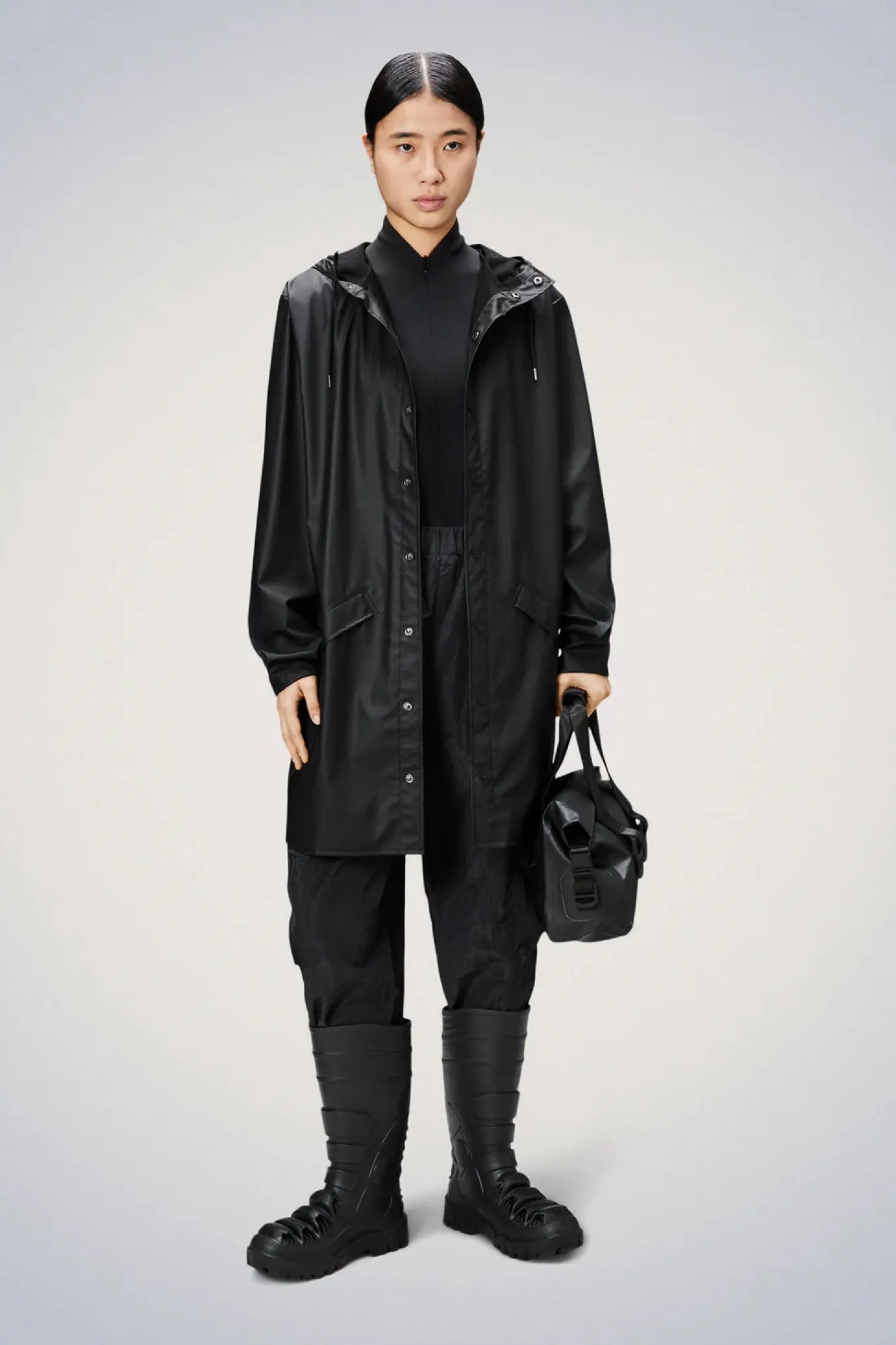 Black Long Raincoat