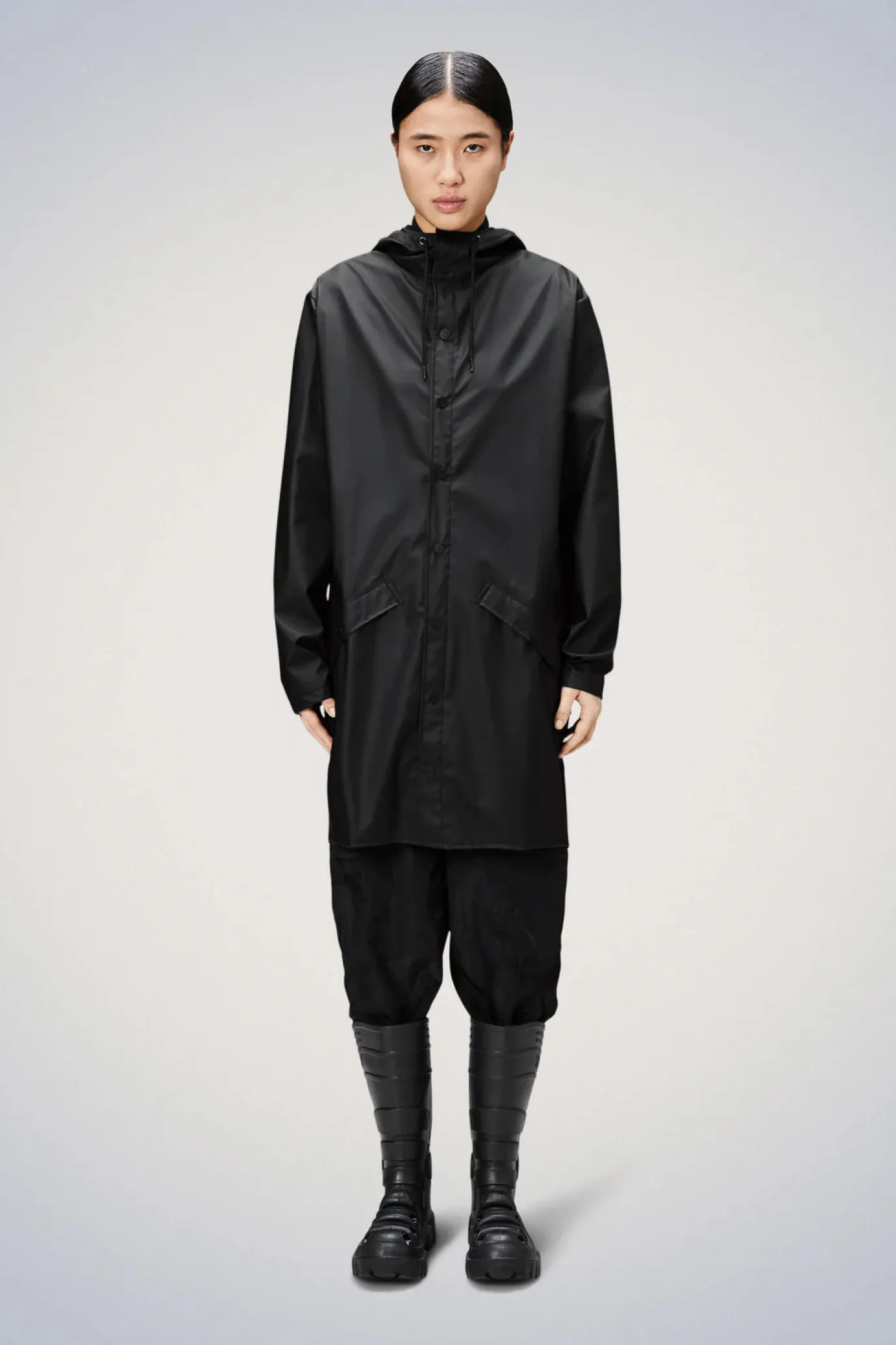 Black Long Raincoat