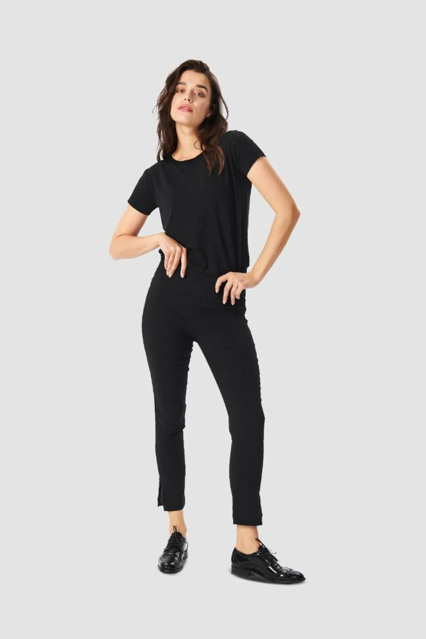 Black Magic Stretch Trousers With Zip
