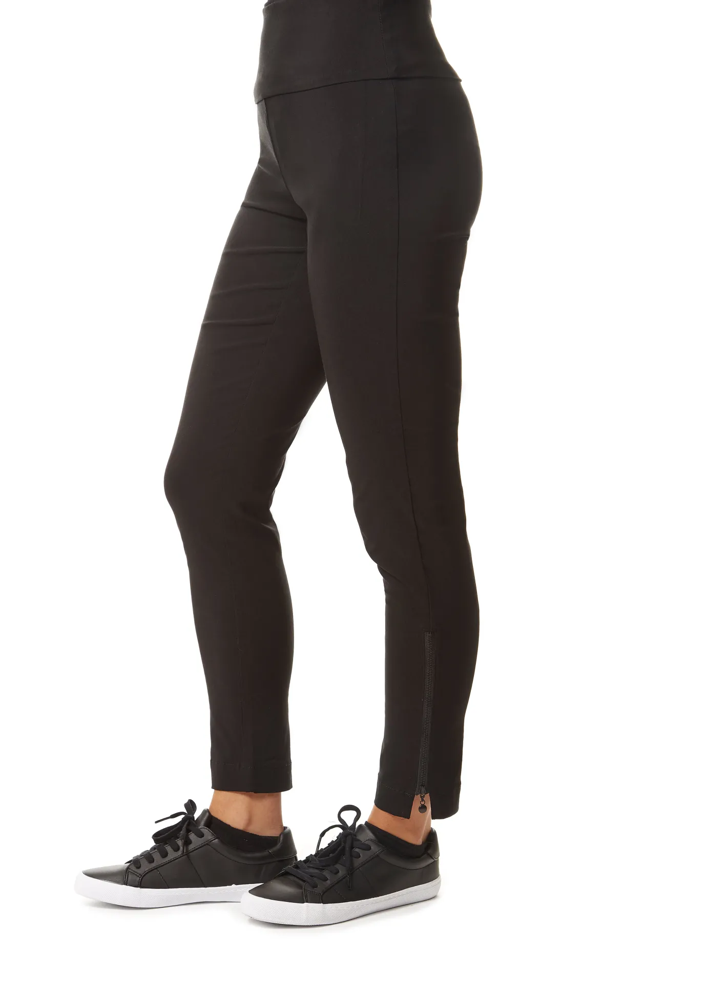 Black Magic Stretch Trousers With Zip