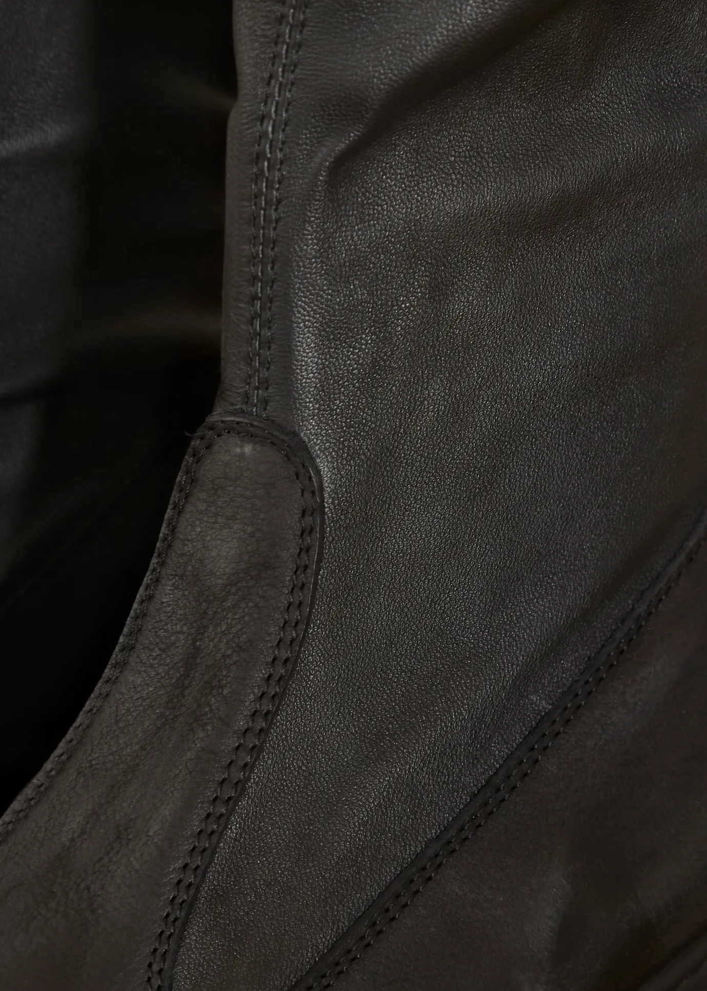 Black Stretch Leather Knee High Boots