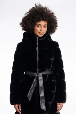 Bridget Black Faux Fur Coat