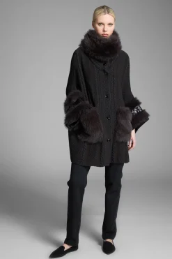 Brown Knit Cardigan Poncho