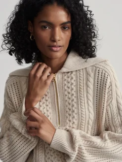 Camello Cable Knit Sweater Parchment