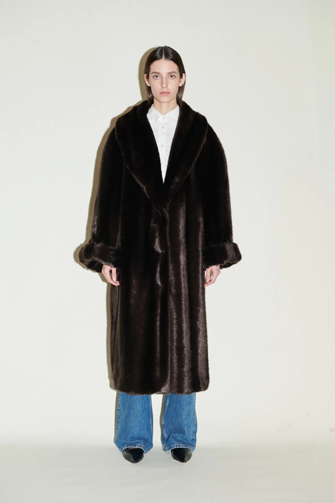 Castello Chocolate Faux Mink Coat