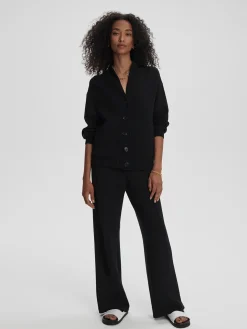 Celeste Black Button Through Sweatshirt