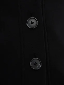 Celeste Black Button Through Sweatshirt