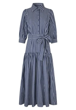 Chambray Blue Palma Dress with Collar