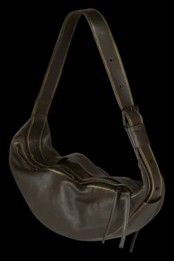 Chocolate Brown "Blue" Leather Bumbag