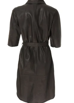 'Clare' Black Leather Dress
