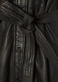 'Clare' Black Leather Dress