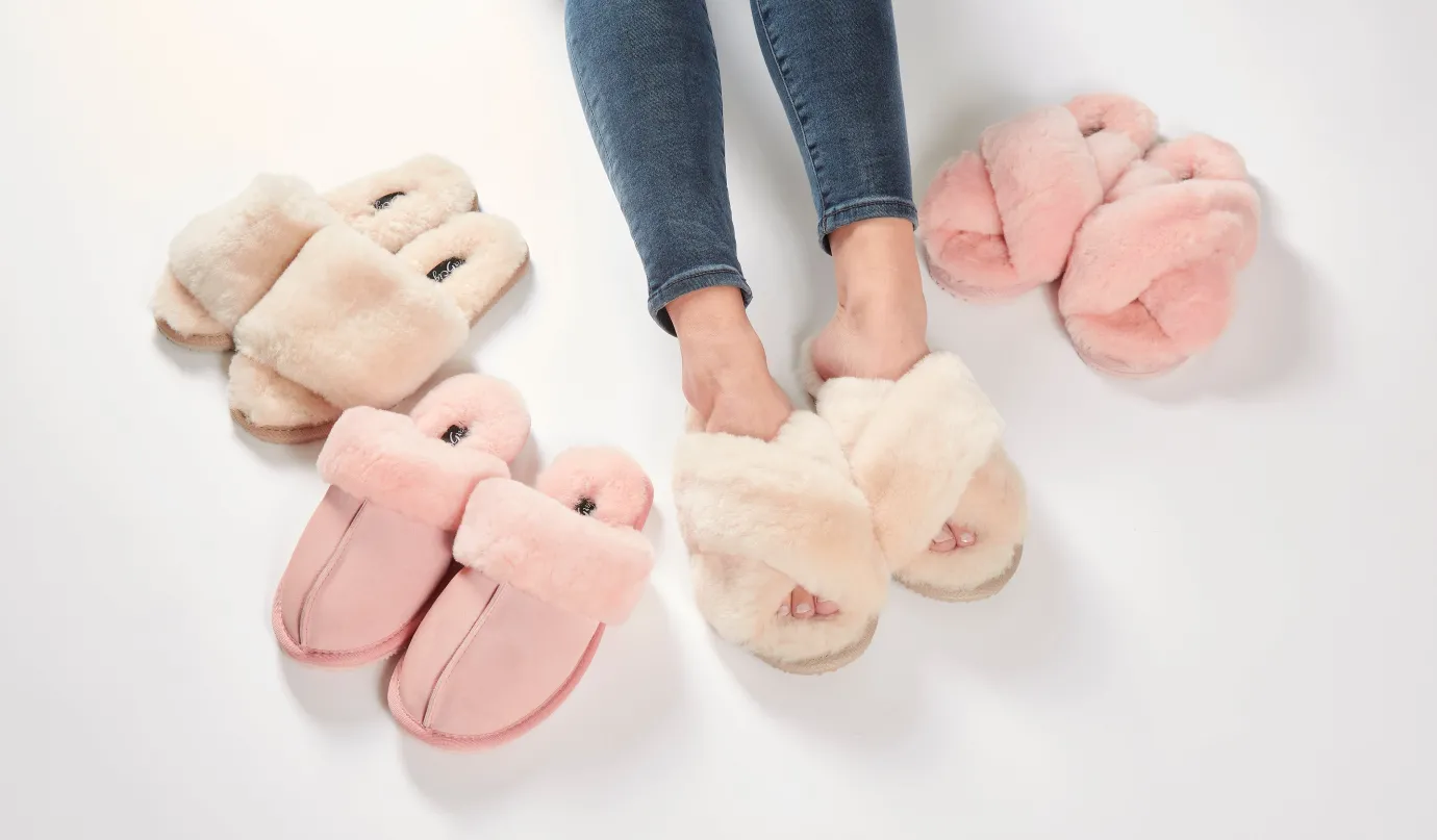 Classic Baby Pink Sheepskin Slippers