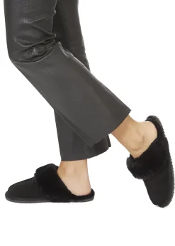 Classic Black Sheepskin Slippers