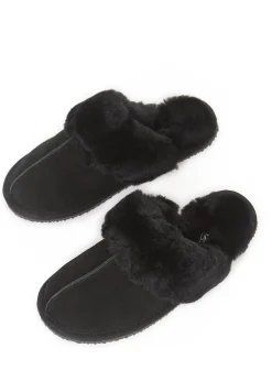 Classic Black Sheepskin Slippers