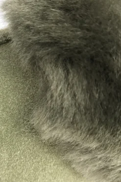 Classic Khaki Green Sheepskin Slippers