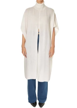 Crush Riva Roll Neck Poncho White