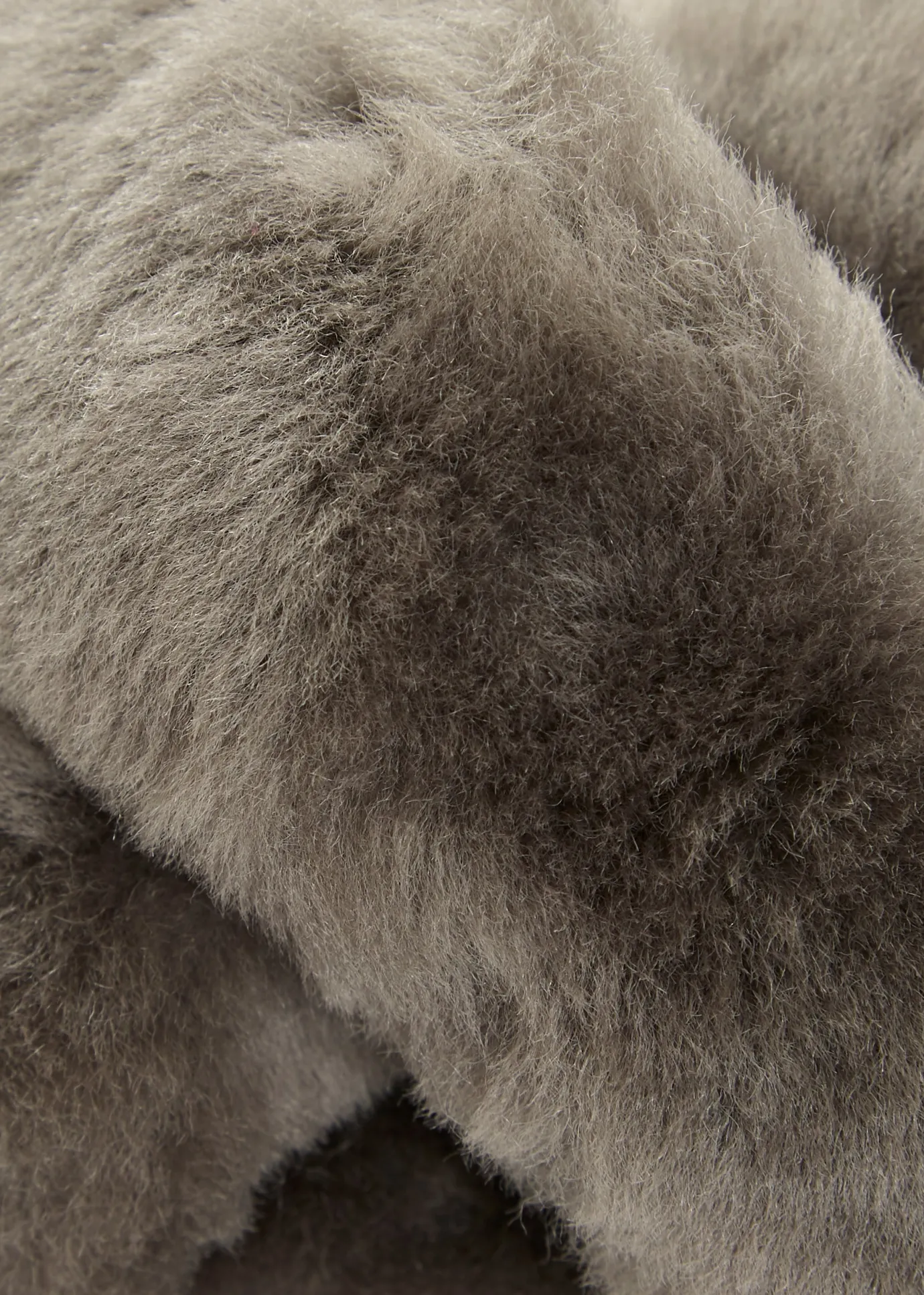 Dark Grey Deep Criss Cross Sheepskin Slippers