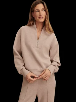 Davidson Taupe Marl Zip Top Sweat