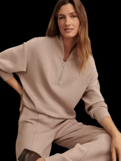Davidson Taupe Marl Zip Top Sweat