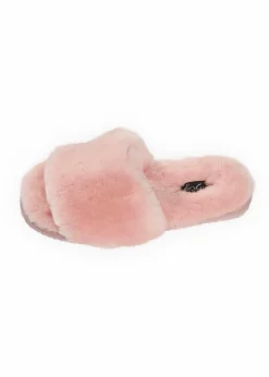 Deep Classic Baby Pink Luxury Sheepskin Slipper Slides