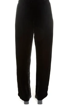 'Dennie' Black Silk Velvet Trousers