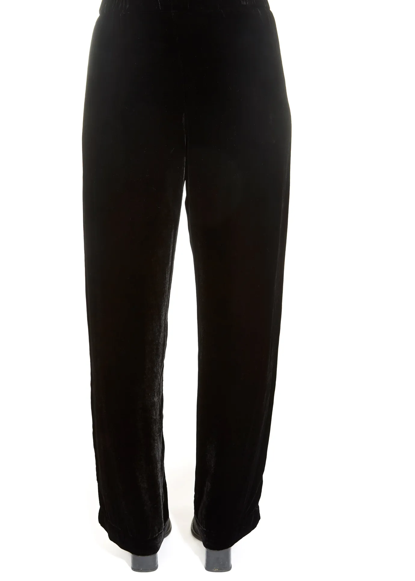 'Dennie' Black Silk Velvet Trousers