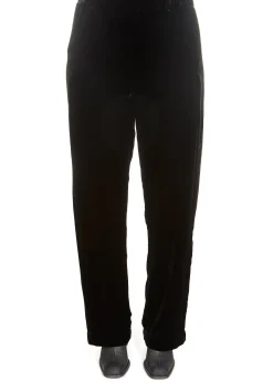 'Dennie' Black Silk Velvet Trousers