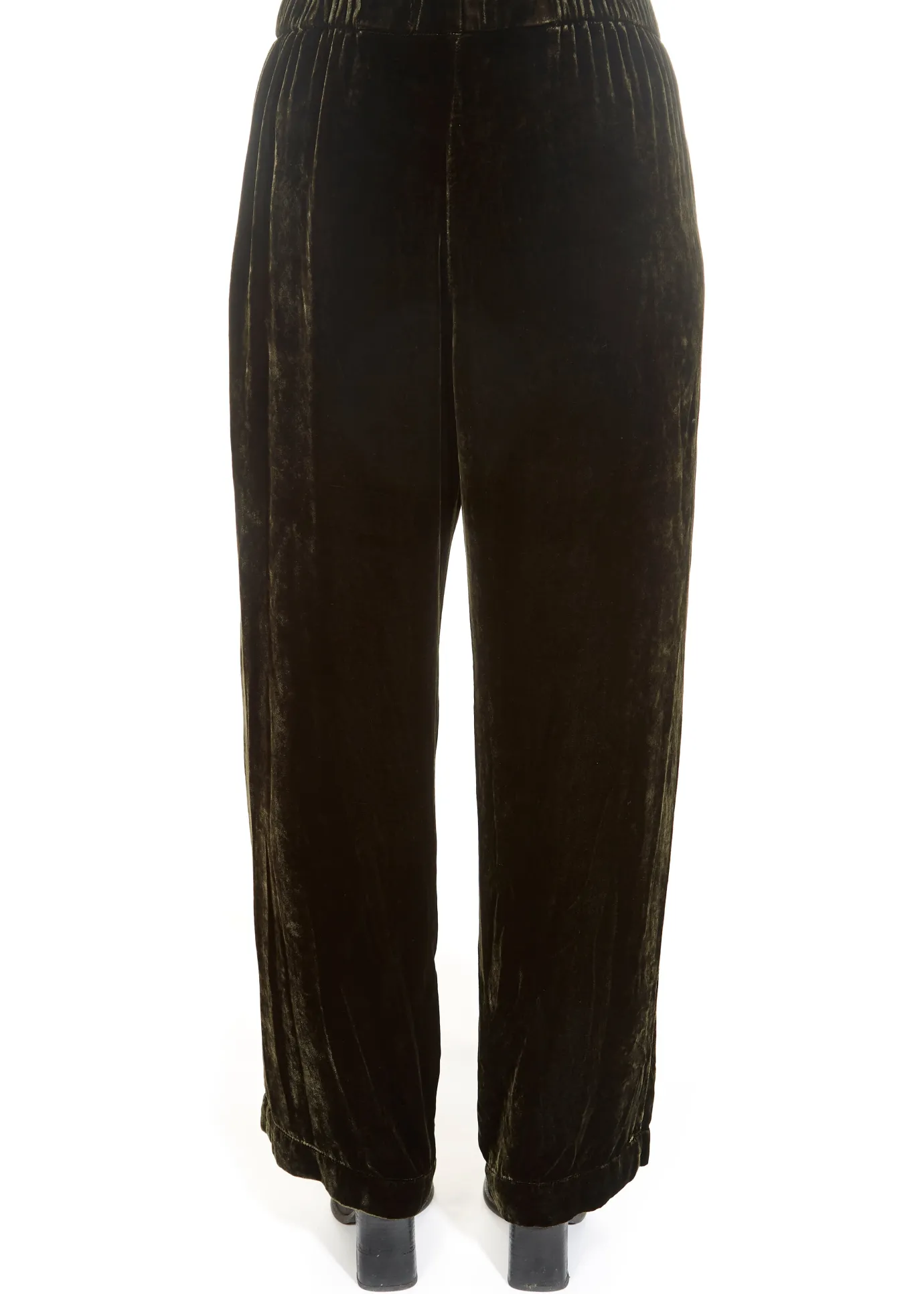 'Dennie' Green Silk Velvet Trousers