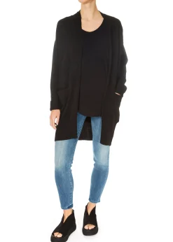 'Dominic' Black Wool Cashmere Blend Cardigan