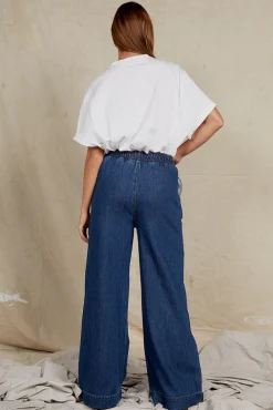 Elastic Waist Denim Pant