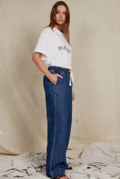 Elastic Waist Denim Pant