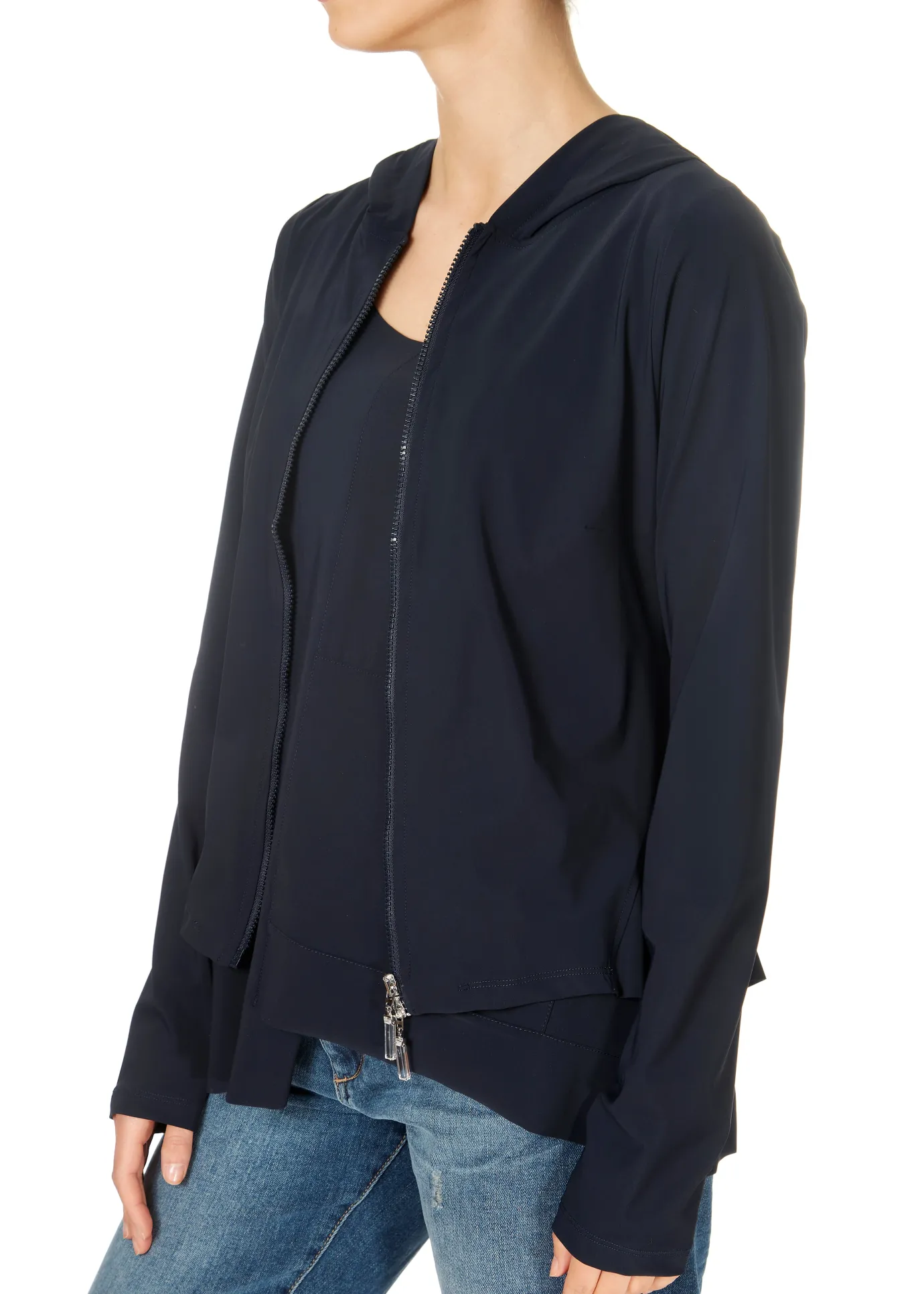 ELLi Kurz Hooded Jacket Navy