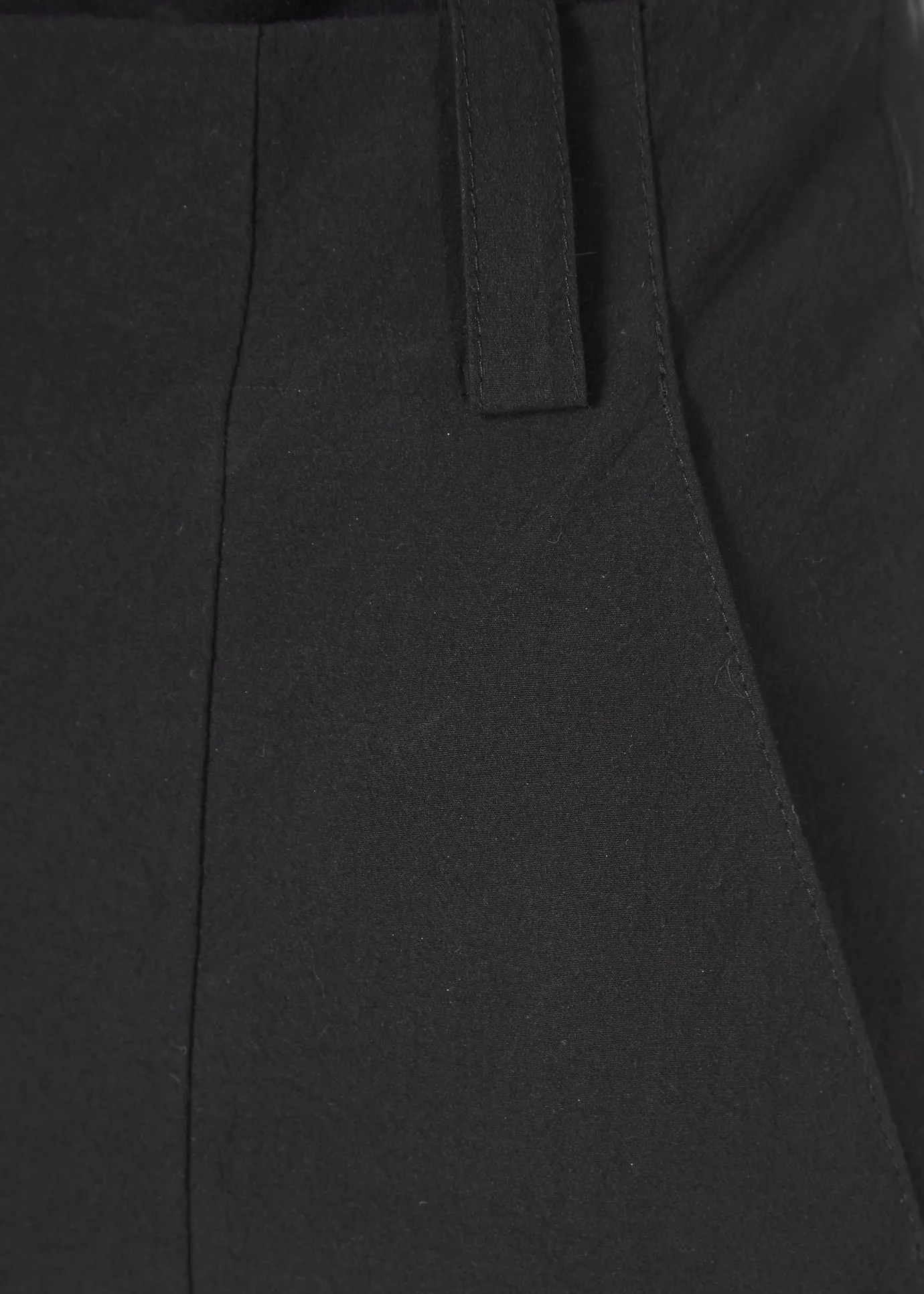 'Even' Cropped Black Chiffon Hem Wide Leg Trousers