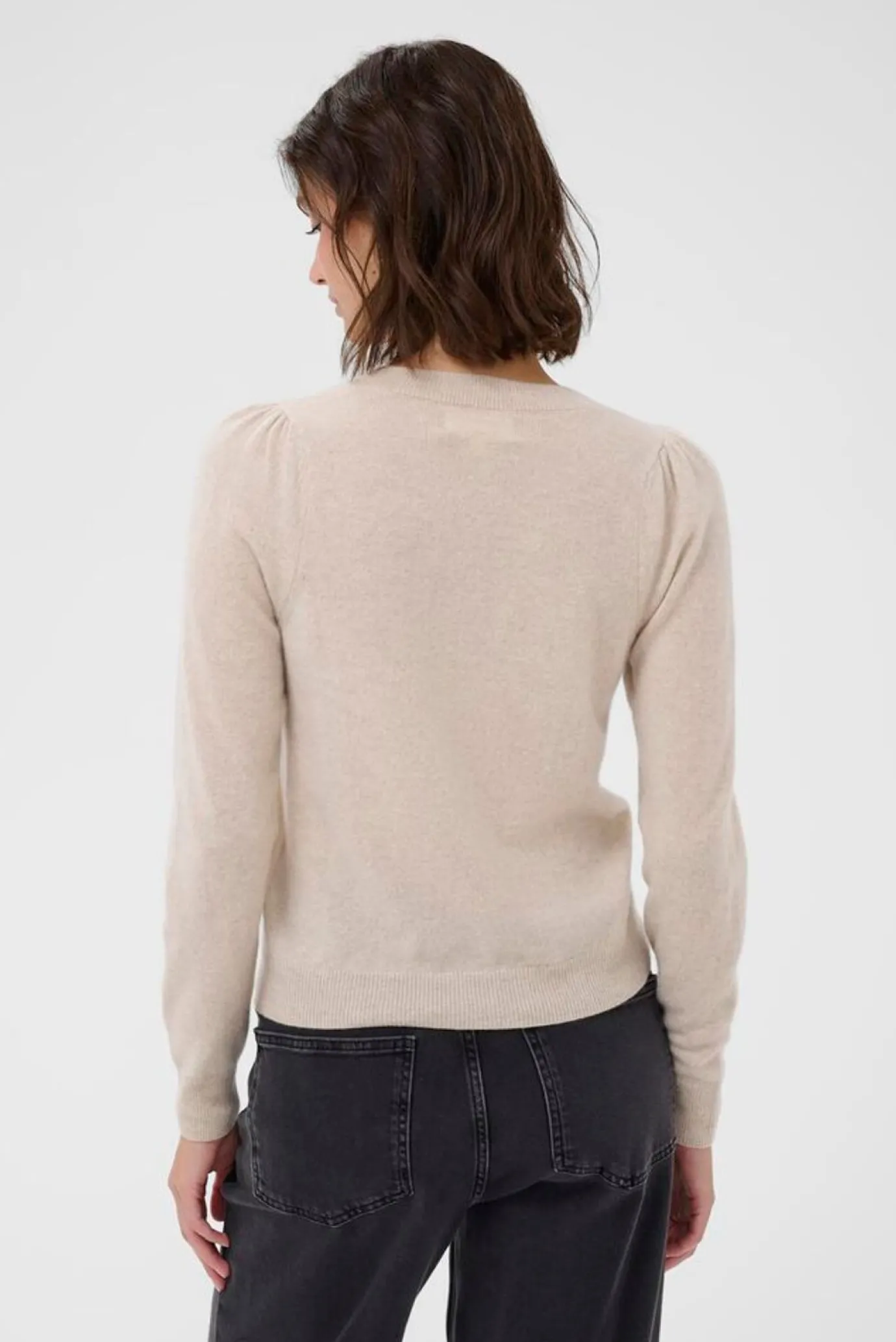 Evina Puff Shoulder Cashmere Sweater