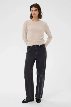 Evina Puff Shoulder Cashmere Sweater