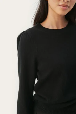 Evina Puff Shoulder Cashmere Sweater