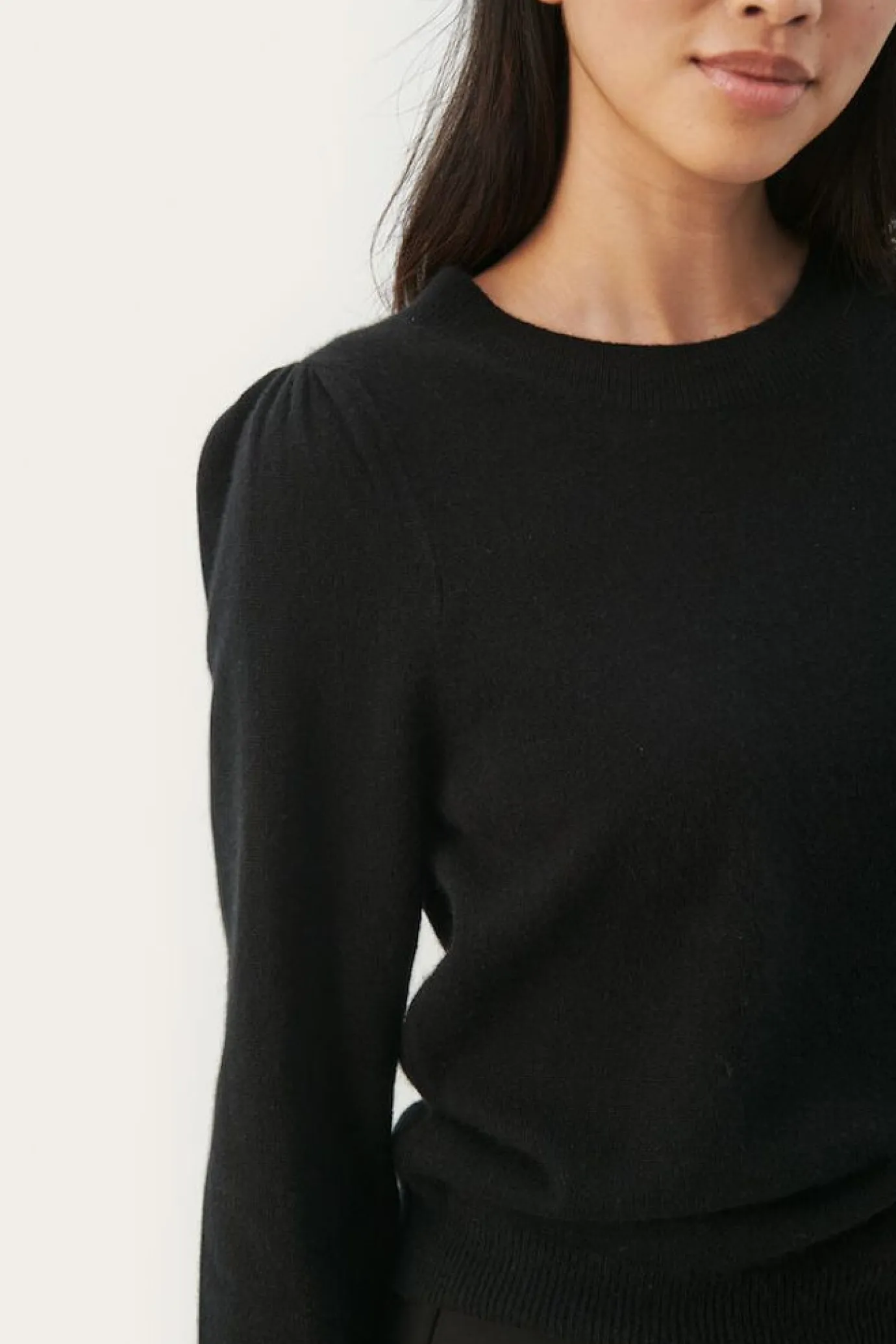 Evina Puff Shoulder Cashmere Sweater