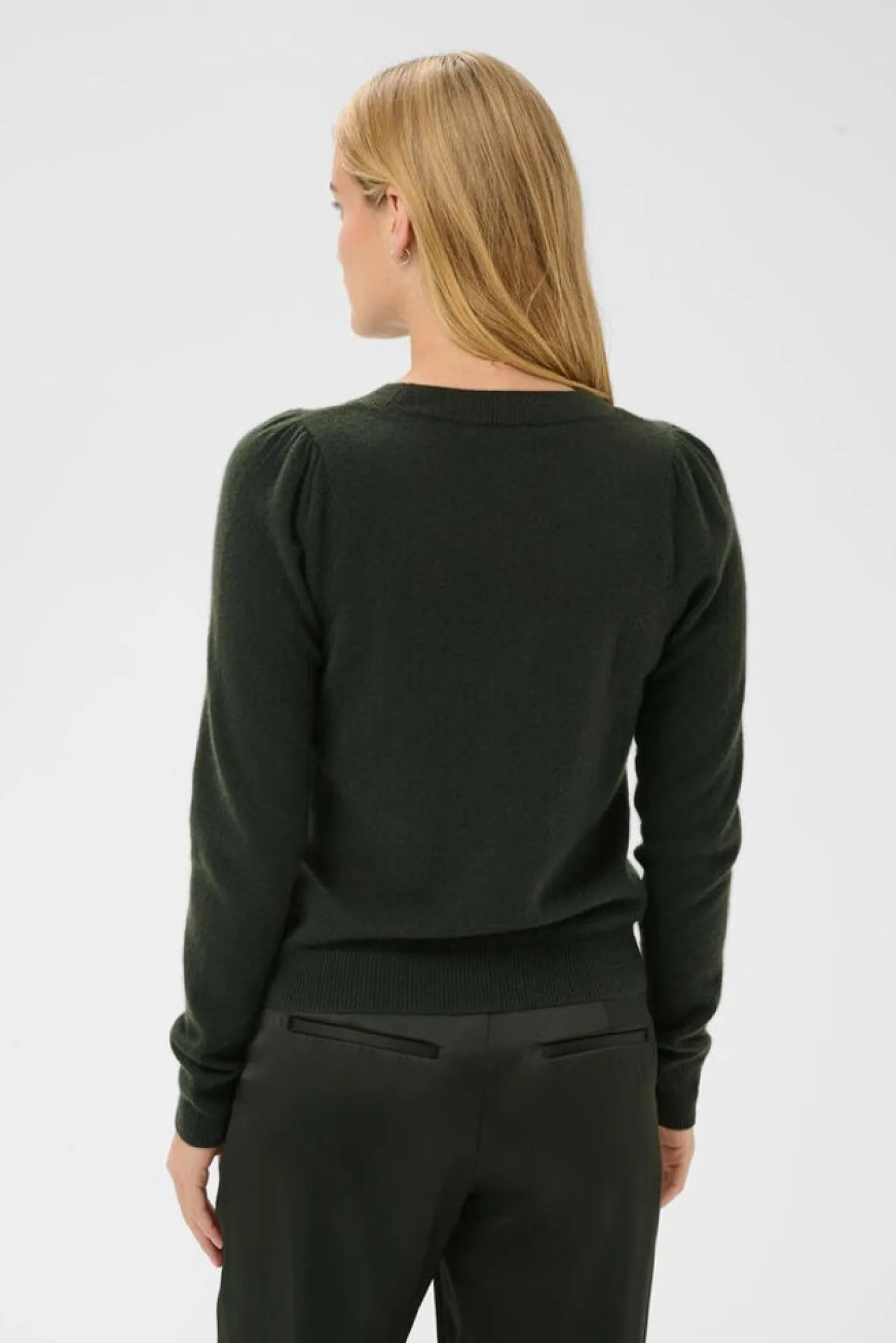 Evina Puff Shoulder Cashmere Sweater